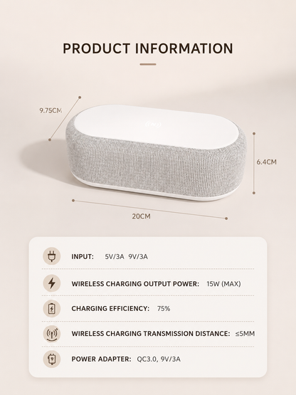 GlowCharge™ 4-in-1 Wireless Charging Alarm Clock Lamp